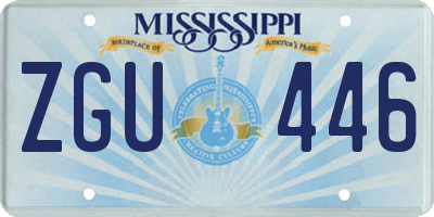 MS license plate ZGU446