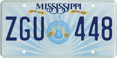 MS license plate ZGU448
