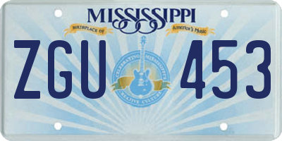 MS license plate ZGU453