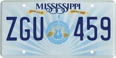 MS license plate ZGU459