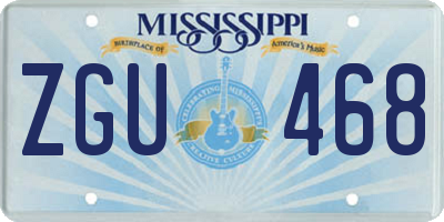 MS license plate ZGU468