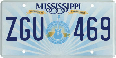 MS license plate ZGU469
