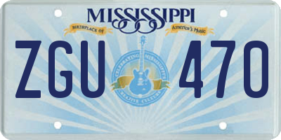MS license plate ZGU470