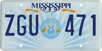 MS license plate ZGU471