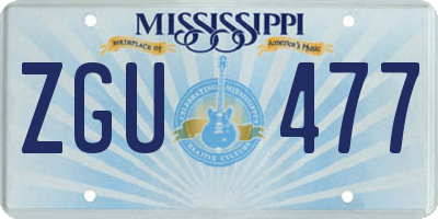 MS license plate ZGU477