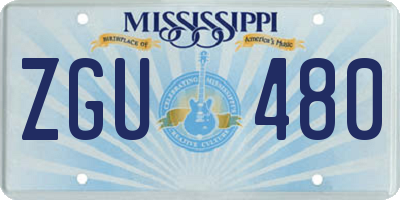 MS license plate ZGU480