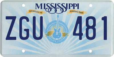 MS license plate ZGU481