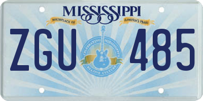 MS license plate ZGU485
