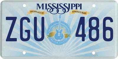 MS license plate ZGU486