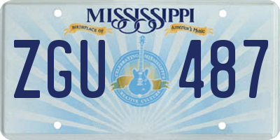 MS license plate ZGU487
