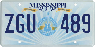 MS license plate ZGU489