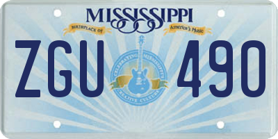 MS license plate ZGU490