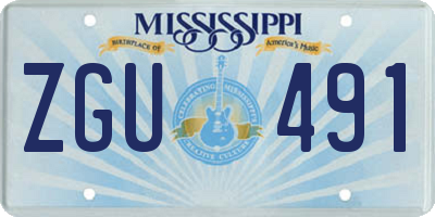 MS license plate ZGU491