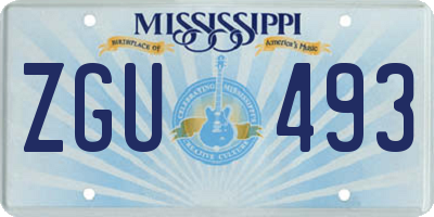 MS license plate ZGU493