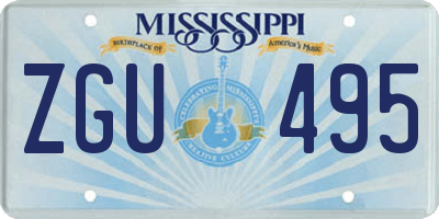 MS license plate ZGU495