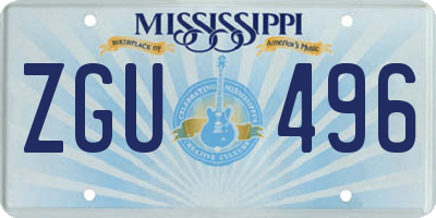 MS license plate ZGU496