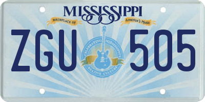 MS license plate ZGU505