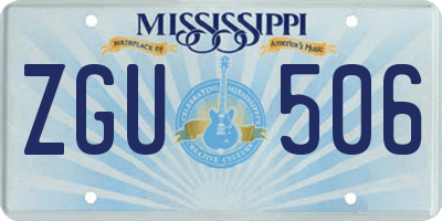 MS license plate ZGU506
