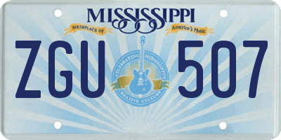 MS license plate ZGU507
