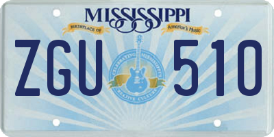 MS license plate ZGU510