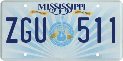 MS license plate ZGU511