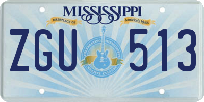 MS license plate ZGU513