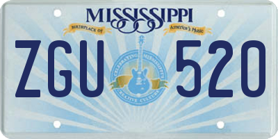 MS license plate ZGU520