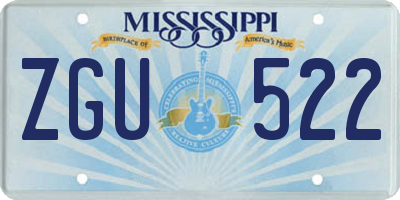 MS license plate ZGU522