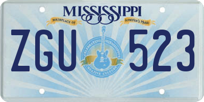 MS license plate ZGU523