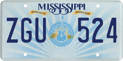 MS license plate ZGU524