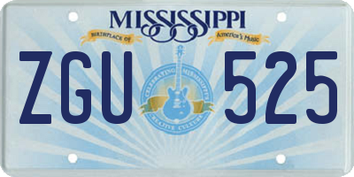 MS license plate ZGU525