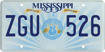 MS license plate ZGU526