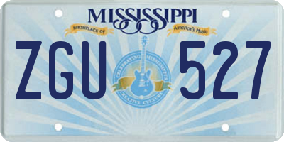 MS license plate ZGU527
