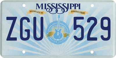 MS license plate ZGU529