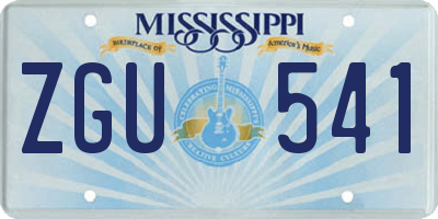 MS license plate ZGU541