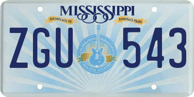MS license plate ZGU543