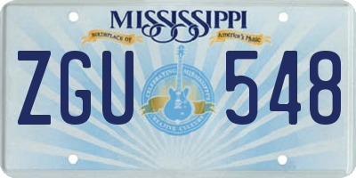 MS license plate ZGU548