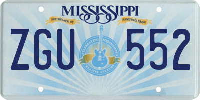 MS license plate ZGU552