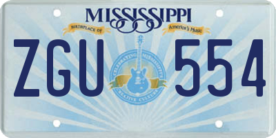 MS license plate ZGU554