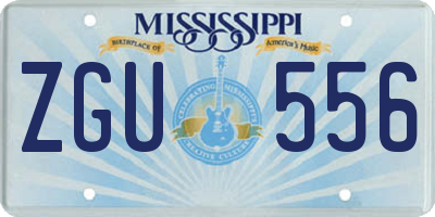 MS license plate ZGU556
