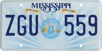 MS license plate ZGU559