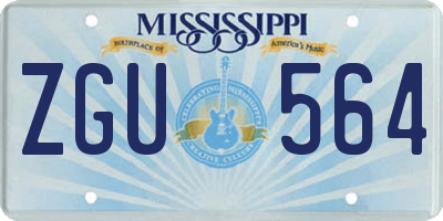 MS license plate ZGU564