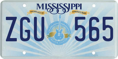 MS license plate ZGU565