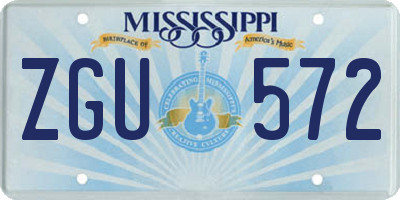 MS license plate ZGU572