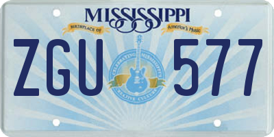 MS license plate ZGU577