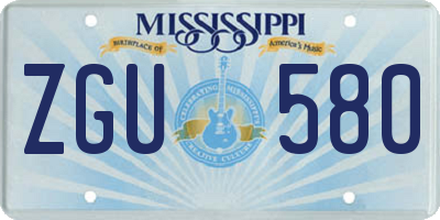 MS license plate ZGU580