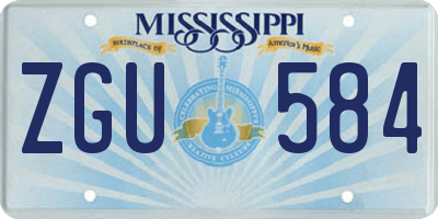MS license plate ZGU584