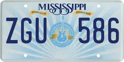 MS license plate ZGU586