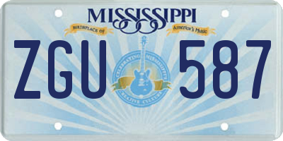 MS license plate ZGU587