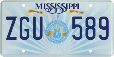 MS license plate ZGU589